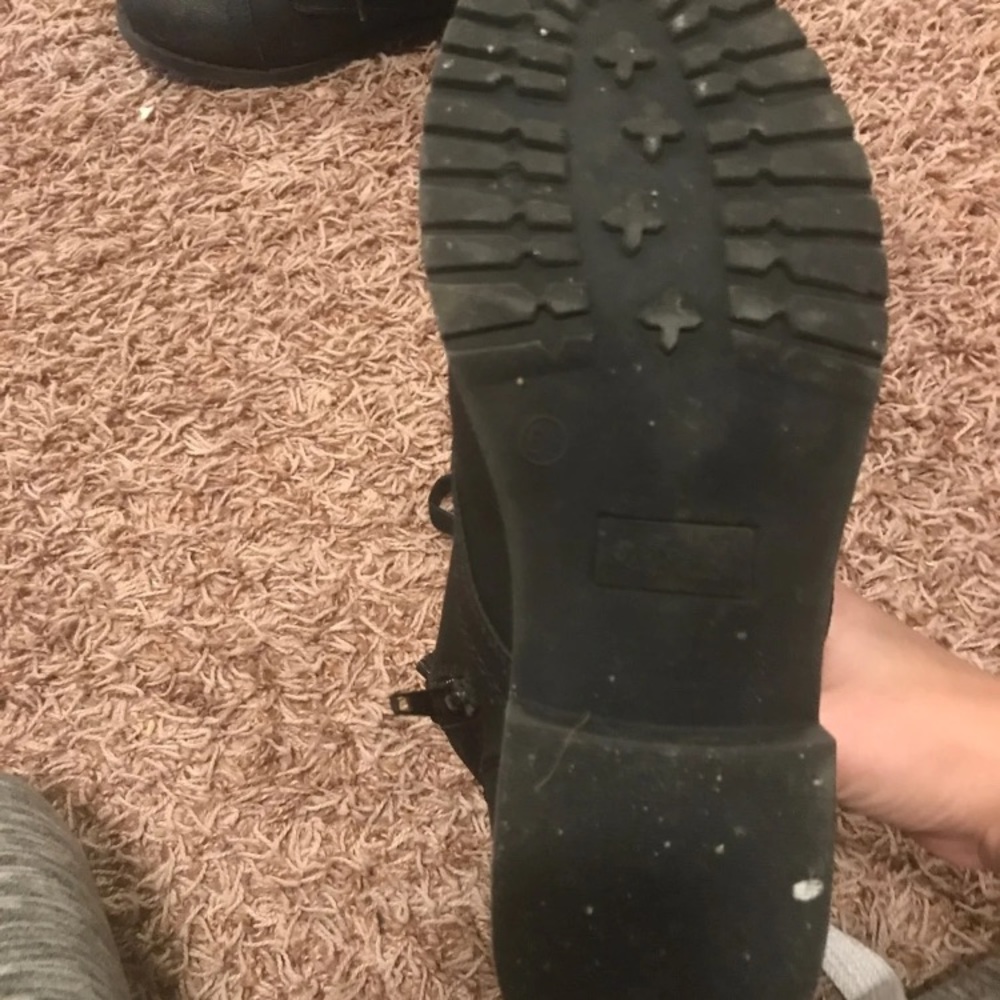 Black combat boots